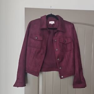 LOFT Deep Burgundy Jean Jacket